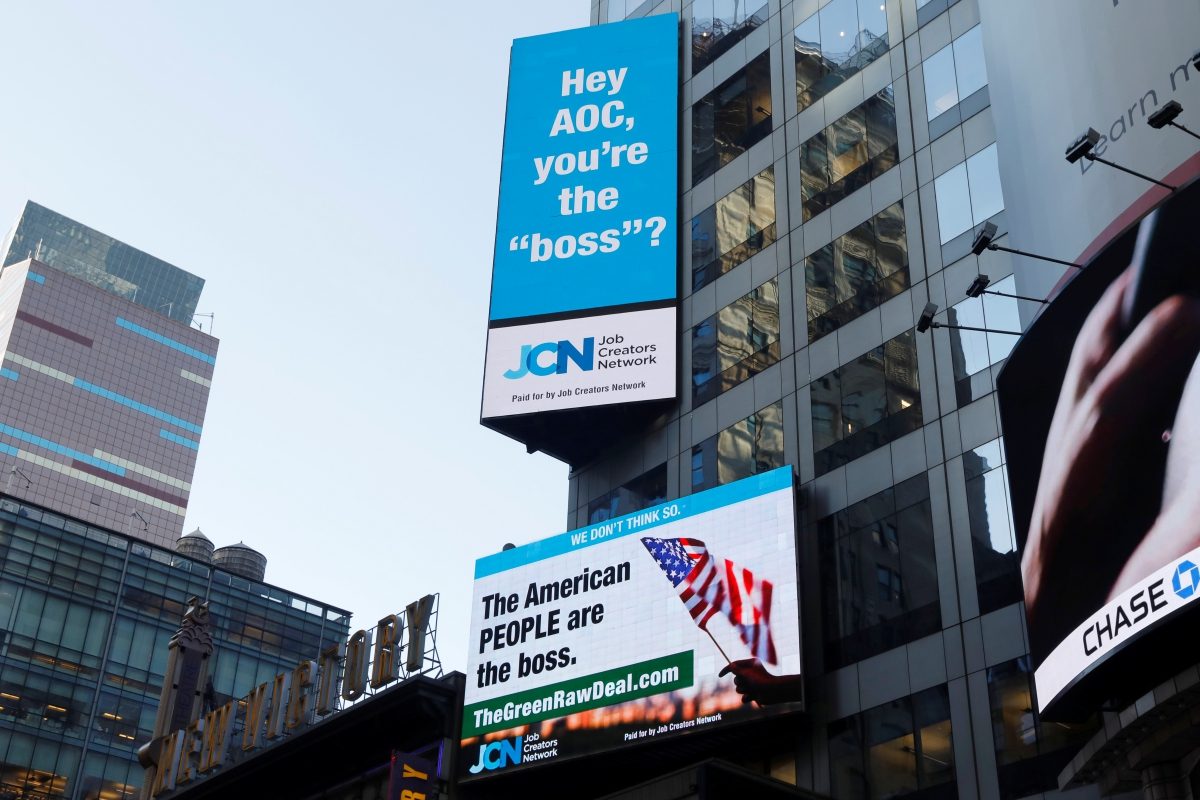 Billboard in Times Square Reminds Ocasio-Cortez: 'The ...